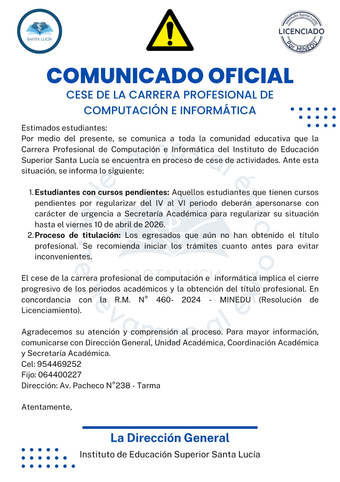 COMUNICADO URGENTE